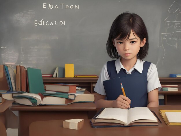 education beautiful close up image ai generated