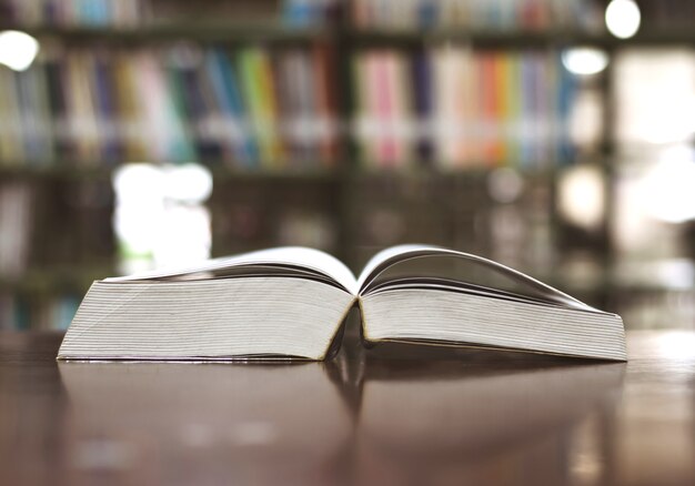 Education book library placed on the table study for knowledge learning and teaching