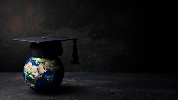 education concept Globe with student cap