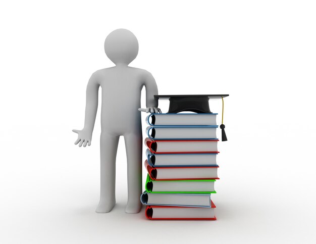 Education concept.people book 3d rendered illustration