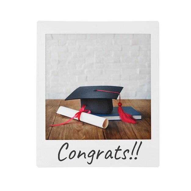 education congrats png instant photo graduation cap scroll image transparent background