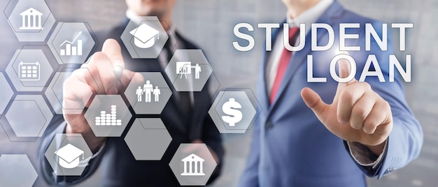 Photo education costs concept financial student background business