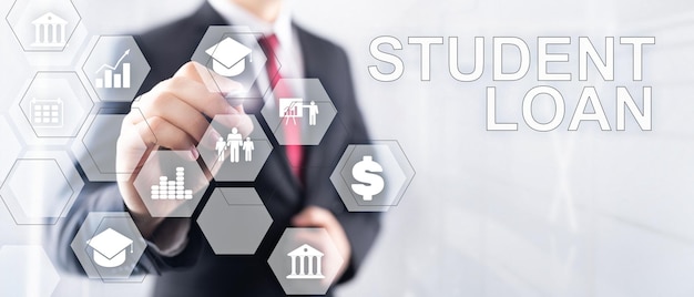 Education costs concept Financial student background