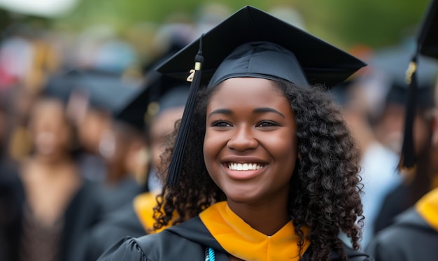 Education gesture and people concept group of happy international students in mortar boards