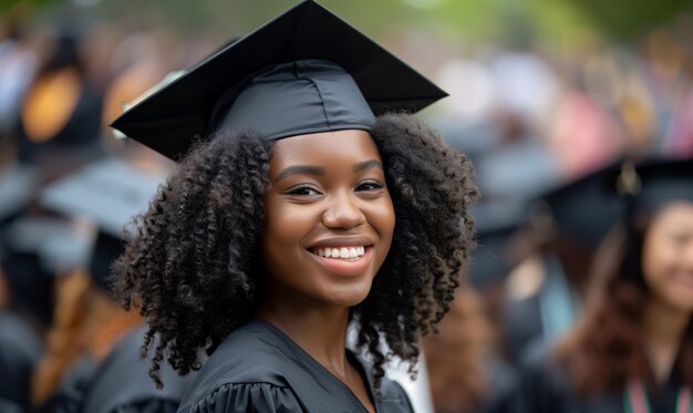 Education gesture and people concept group of happy international students in mortar boards