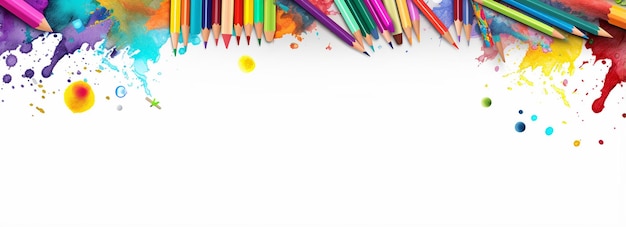 education materials with colourful pencils writing space for back to school flyer design