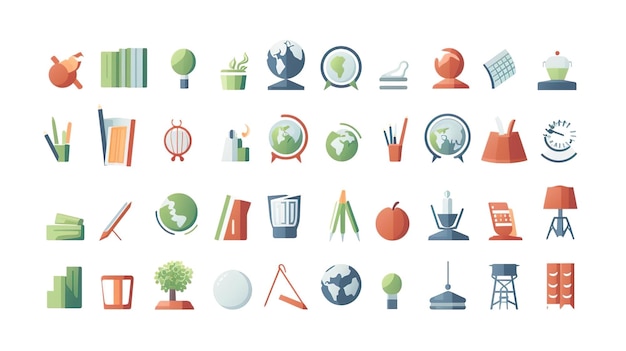 Photo education school science and knowledge icons set