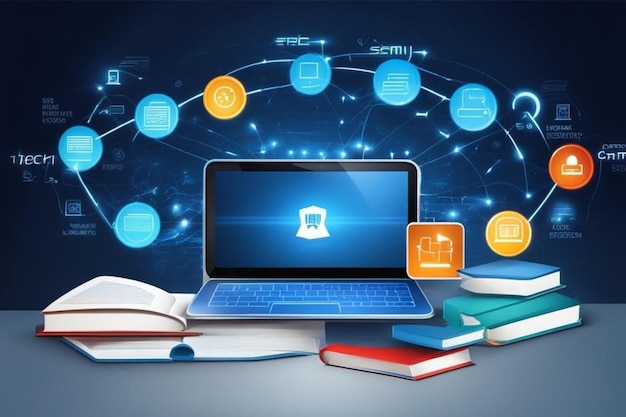 EDUCATION TECHNOLOGY ILLUSTRATION BACKGROUND