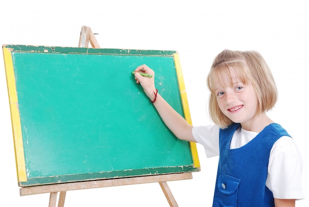 educational activities in the front of small board, outdoor