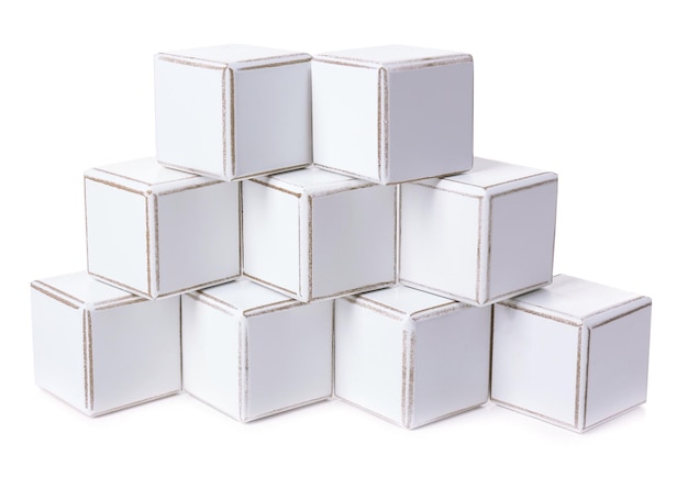 Educational cubes isolated on white