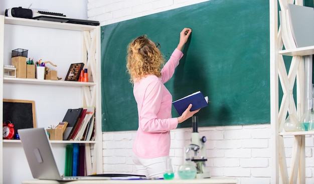 Foto programma educativo per la scuola primaria ragazza adorabile insegnante in classe struttura del sistema educativo i metodi educativi includono la discussione sulla narrazione, la formazione sull'insegnamento e la ricerca diretta