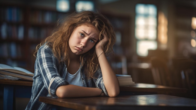 Женщина, испытывающая образовательный стресс, охвачена страхом перед экзаменом