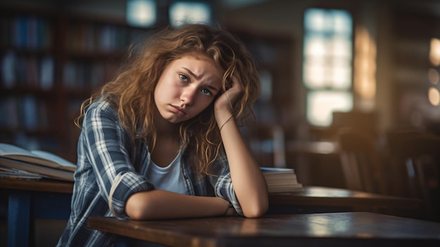 Educational Stress Woman Overwhelmed by Exam Fear