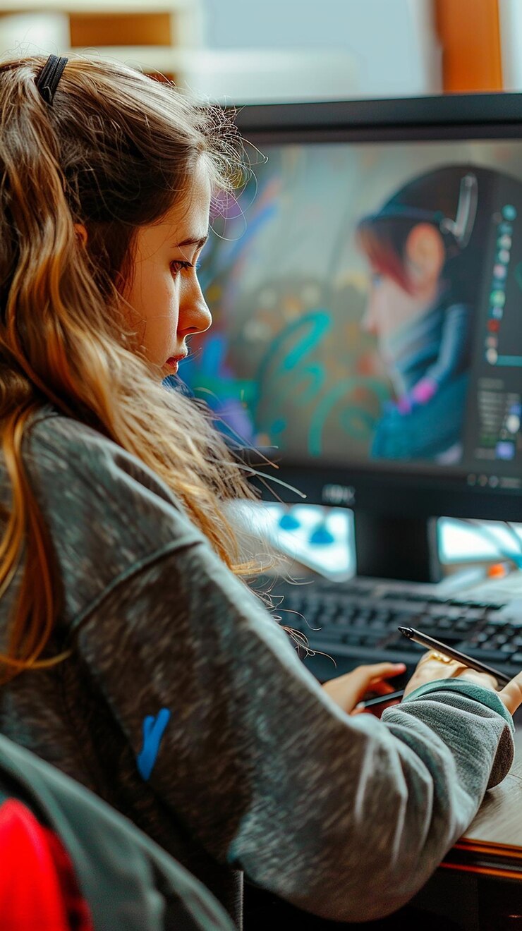 Photo educational technology specialist designing learning tools