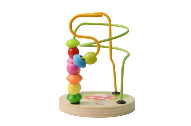 Educational toy wood beads roller coaster for child development