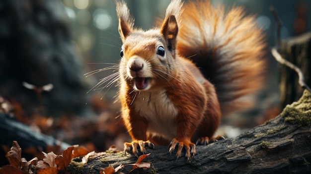 eekhoorn in het bos generatieve ai