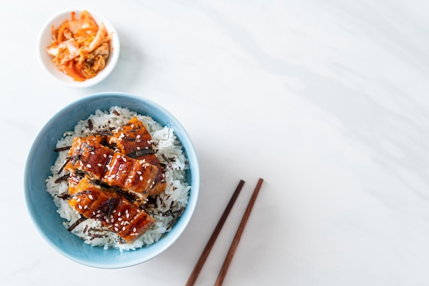 Eel rice bowl or unagi rice bowl