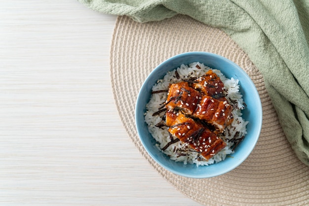 Eel rice bowl or unagi rice bowl