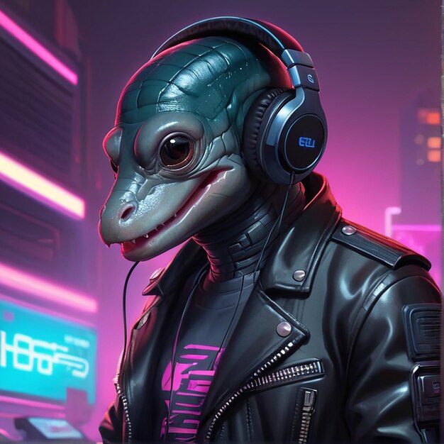 Eel Synthwave Serenity Down Under by Alex Petruk AI GENERATED