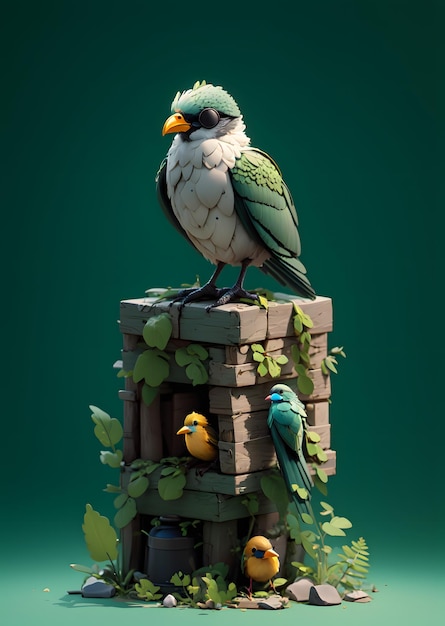 Foto een 3d-afbeelding van een vogel