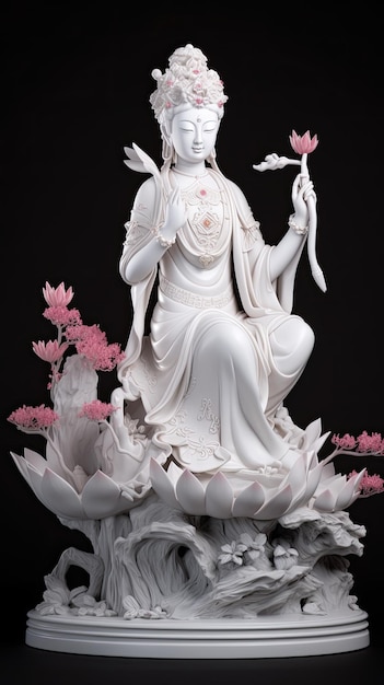 Een 3D beeld van de prachtige Guanyin Bodhisattva Boeddha