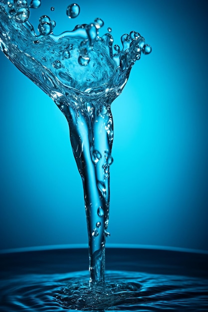een 3D-beeld van een kraan met een druppel water