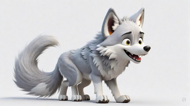 Foto een 3d cartoon wolf.