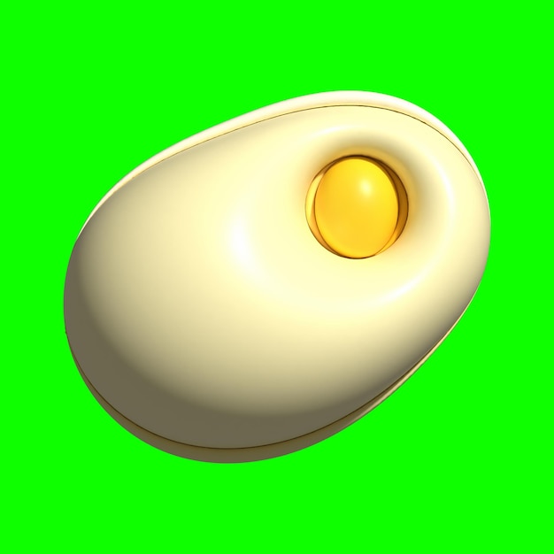 Foto een 3d fried egg-asset met een groene achtergrond