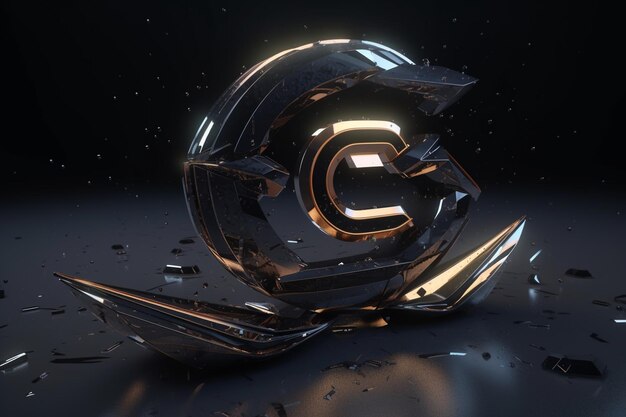 Foto een 3d-logo met de letter c erop