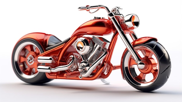 Foto een 3d-miniatuur bobber-motorfiets