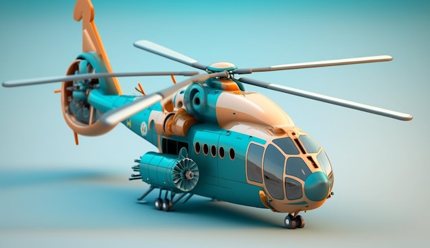 Een 3D-model van een helikopter