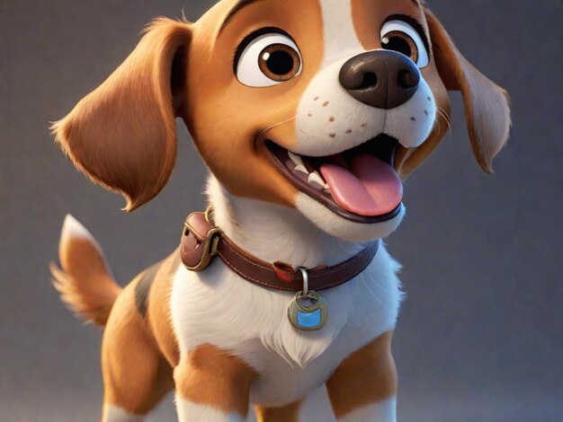 Een 3D-puppy cartoon personage