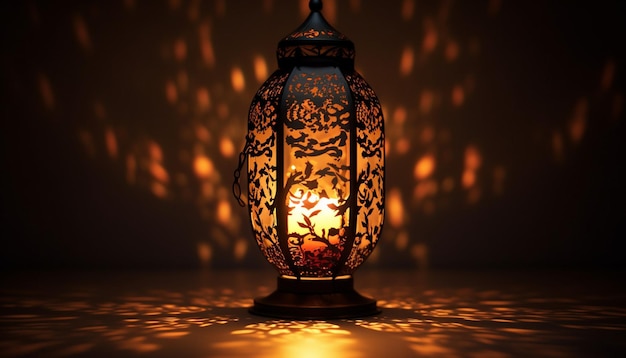 een 3D-visualisatie van een minimalistische Pakistaanse lantaarn