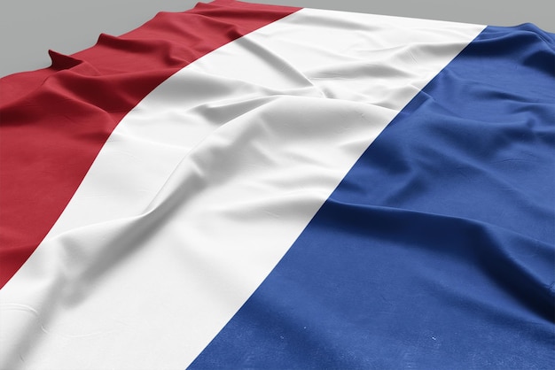 Een 3D-vlag met de Nederlandse vlag erop