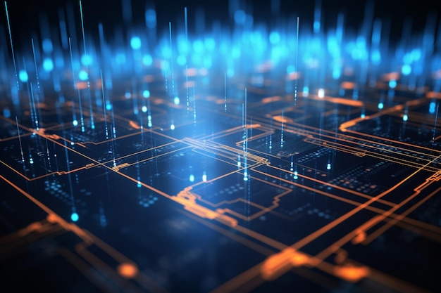 Een 3D-weergave visualiseert de dynamische wereld van blockchain-gegevensstroom en -servers