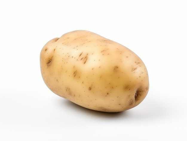 Een aardappel op een witte achtergrond
