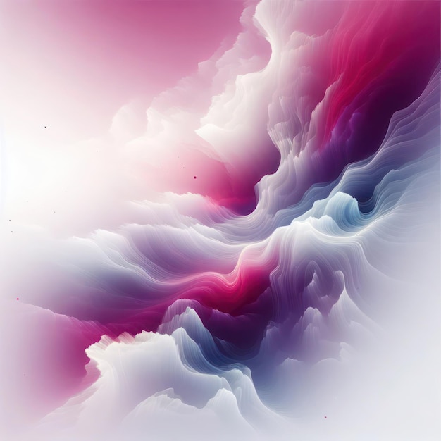 Een abstract behang met een mengeling van witte en magenta zachte gradiënten