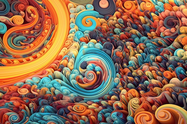 Een abstract patroon gevangen in een psychedelische stijl