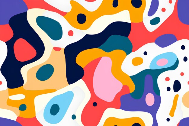 Een abstract patroon met verschillende kleurrijke vormen erop