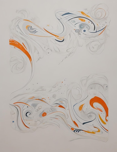 Een abstract schilderij van een wit canvas gevuld met een uniek patroon van vormen en kleuren
