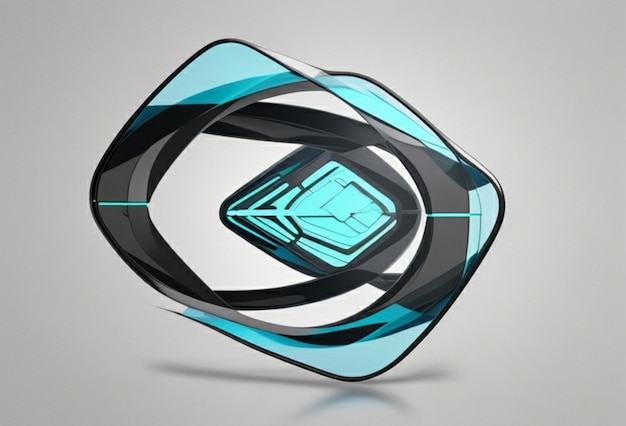 Een abstract vervormd gehard glasmodel met een unieke vervormde vorm
