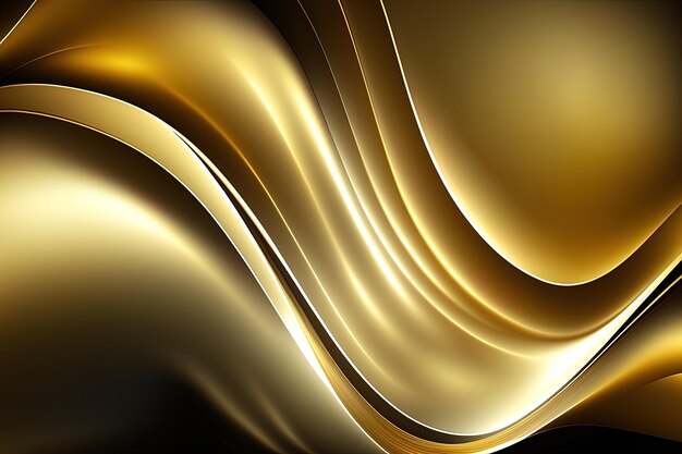 Een abstracte gouden achtergrond versierd met subtiel glanzende lijnen gegenereerd door AI