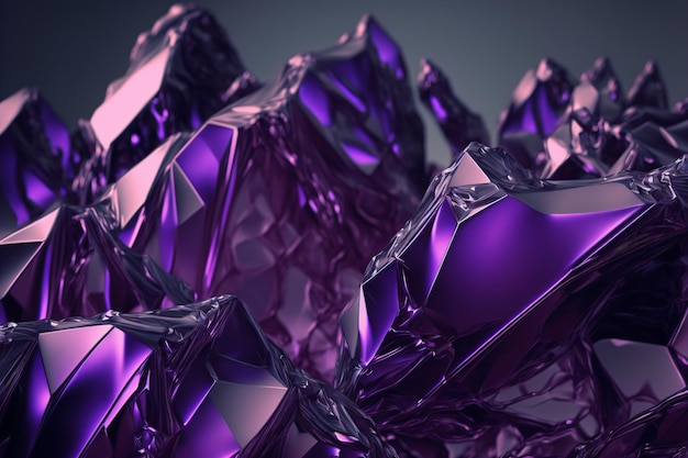 Een abstracte wavey flow vorm paars kristal edelsteen gloeien, steen textuur achtergrond