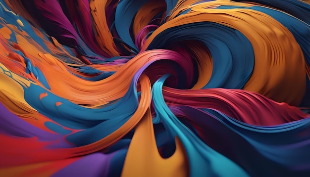 Foto een abstracte weergave van het concept van chaos met wervelende draaikolken en dissonante kleuren