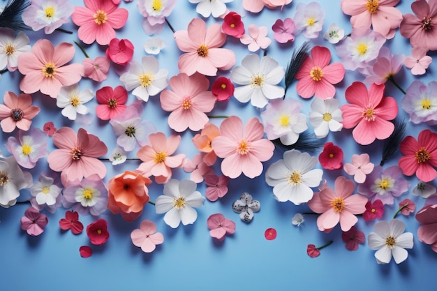 Een achtergrond van voorjaarsbloemen met ruimte voor tekst 8 maart lente