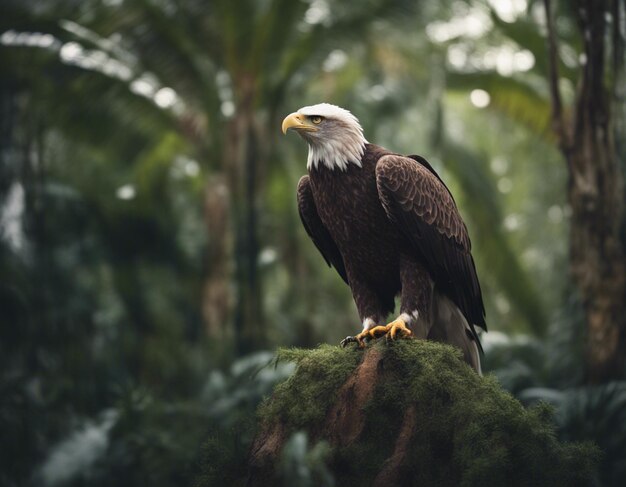 Een adelaar in de jungle.