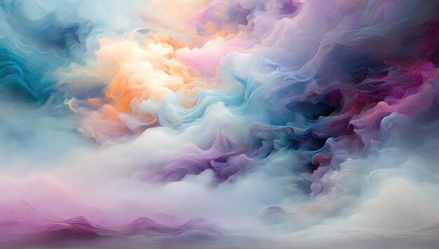 Een adembenemend fantastisch landschap Abstract kleurrijke fantastische achtergrond met betoverende mist