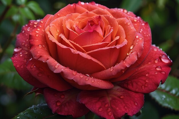 Een adembenemende HD close-up van een levendige roos in volle bloei