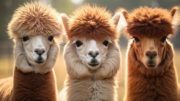 Een adembenemende opname van een alpaca in zijn natuurlijke habitat, die zijn majestueuze schoonheid laat zien