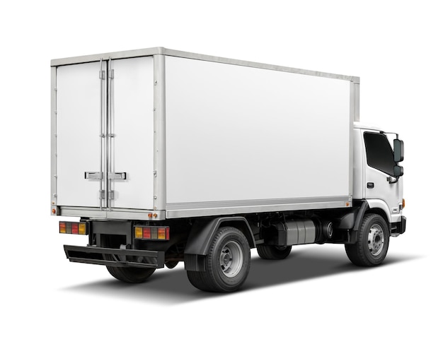 Een afbeelding van een boxtruck op een weg